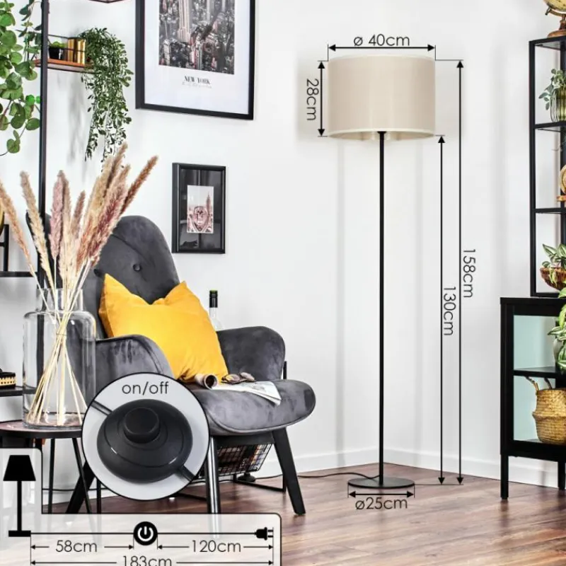 Lampes En Tissu-hofstein Bassagoda Lampadaire beige, 1 lumière