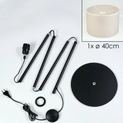 Lampes En Tissu-hofstein Bassagoda Lampadaire beige, 1 lumière