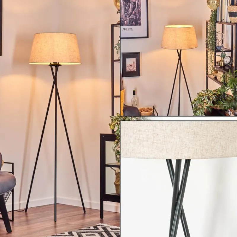 Lampes En Tissu-hofstein Bassagoda Lampadaire beige, 1 lumière