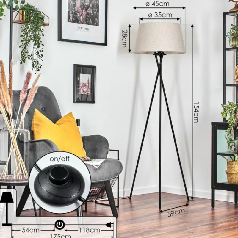 Lampes En Tissu-hofstein Bassagoda Lampadaire beige, 1 lumière