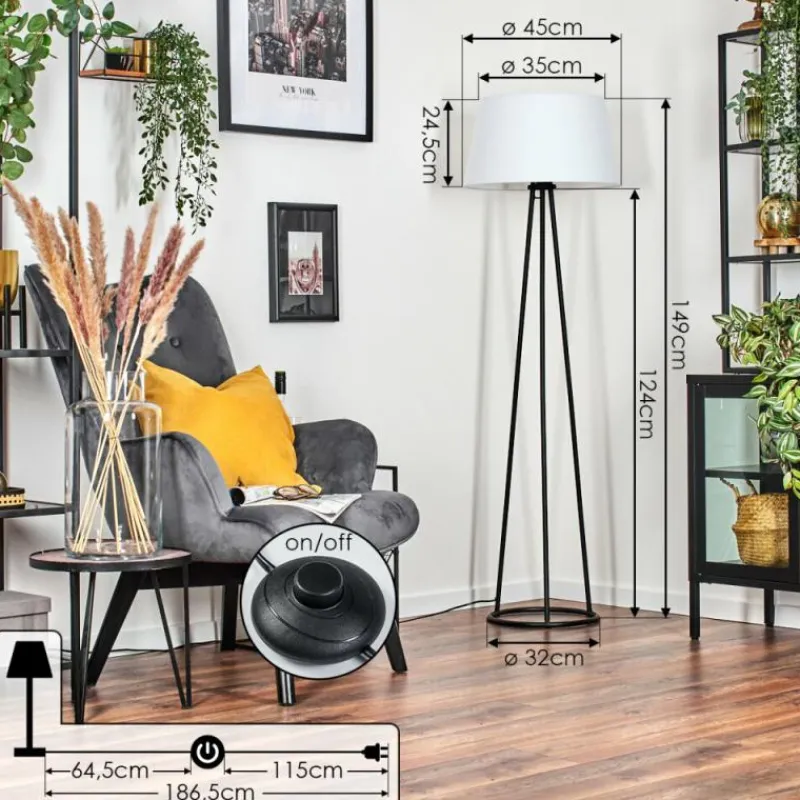 Lampes En Tissu-hofstein Bassagoda Lampadaire beige, 1 lumière