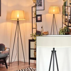 Lampes En Tissu-hofstein Bassagoda Lampadaire beige, Blanc, 1 lumière
