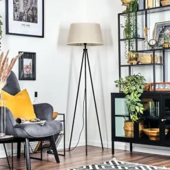 Lampes En Tissu-hofstein Bassagoda Lampadaire beige, Blanc, 1 lumière