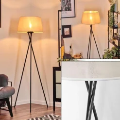 Lampes En Tissu-hofstein Bassagoda Lampadaire beige, Blanc, 1 lumière