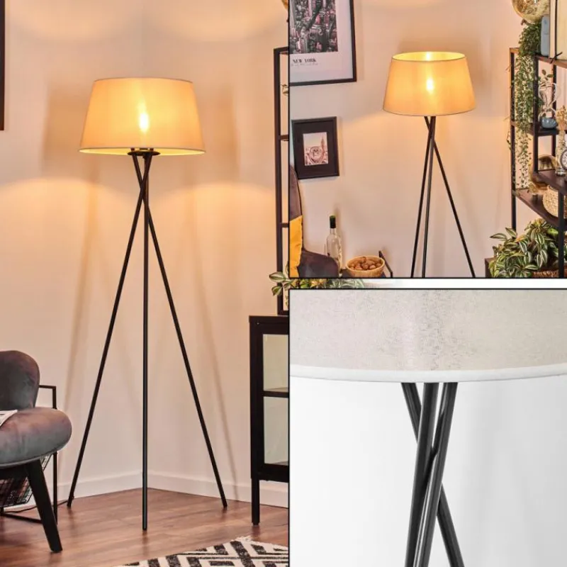 Lampes En Tissu-hofstein Bassagoda Lampadaire beige, Blanc, 1 lumière