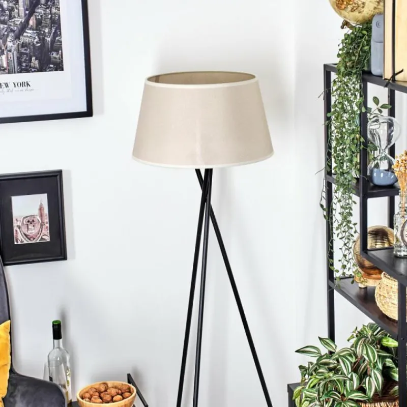 Lampes En Tissu-hofstein Bassagoda Lampadaire beige, Blanc, 1 lumière