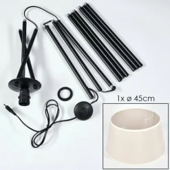 Lampes En Tissu-hofstein Bassagoda Lampadaire beige, Blanc, 1 lumière