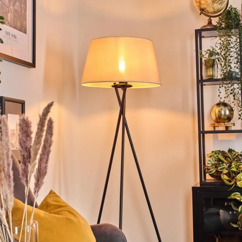 Lampes En Tissu-hofstein Bassagoda Lampadaire beige, Blanc, 1 lumière