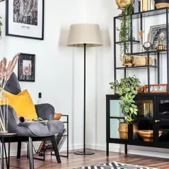 Lampes En Tissu-hofstein Bassagoda Lampadaire beige, Blanc, 1 lumière