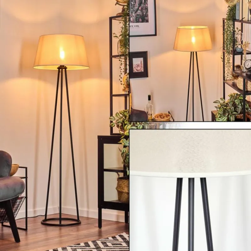 Lampes En Tissu-hofstein Bassagoda Lampadaire beige, Blanc, 1 lumière