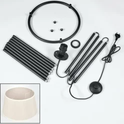 Lampes En Tissu-hofstein Bassagoda Lampadaire beige, Blanc, 1 lumière