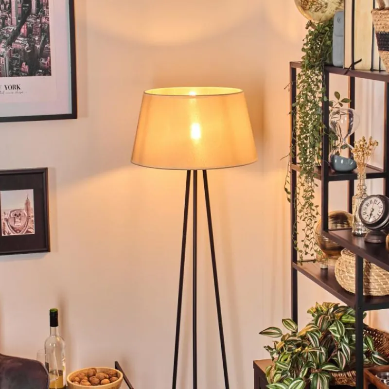 Lampes En Tissu-hofstein Bassagoda Lampadaire beige, Blanc, 1 lumière