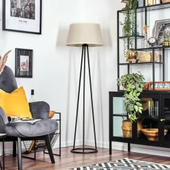 Lampes En Tissu-hofstein Bassagoda Lampadaire beige, Blanc, 1 lumière