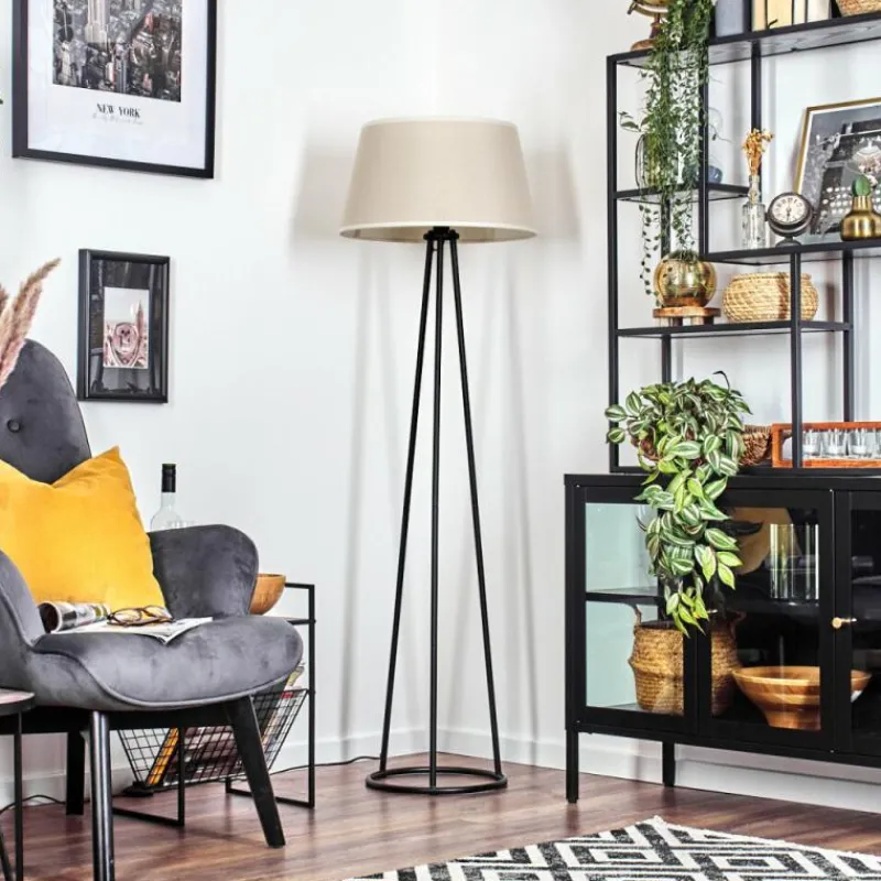 Lampes En Tissu-hofstein Bassagoda Lampadaire beige, Blanc, 1 lumière