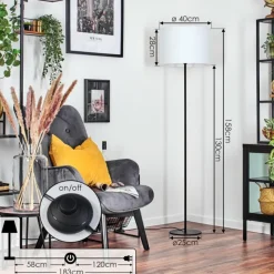 Lampes En Tissu-hofstein Bassagoda Lampadaire Blanc, 1 lumière