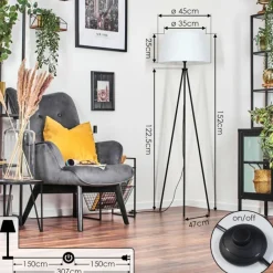 Lampes En Tissu-hofstein Bassagoda Lampadaire Blanc, 1 lumière