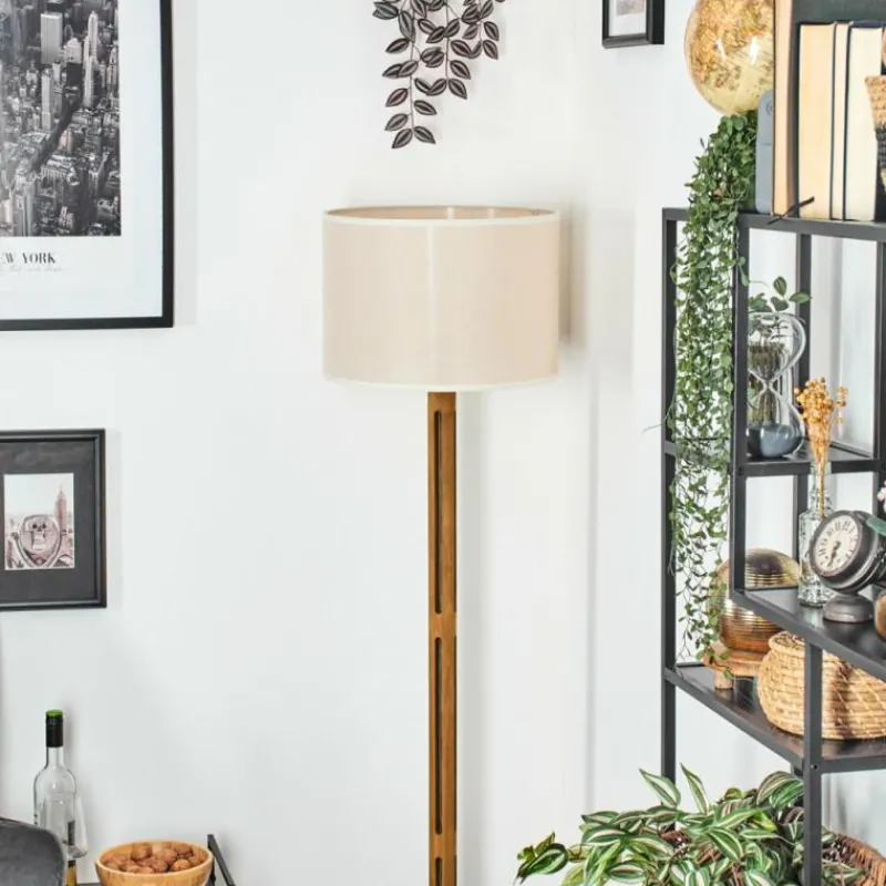 Lampes En Tissu-hofstein Bassagoda Lampadaire Brun, Écru, Noir, 1 lumière