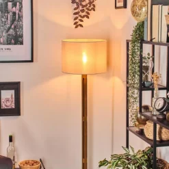 Lampes En Tissu-hofstein Bassagoda Lampadaire Brun, Écru, Noir, 1 lumière