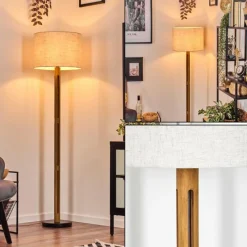 Lampes En Tissu-hofstein Bassagoda Lampadaire Brun, Écru, Noir, 1 lumière