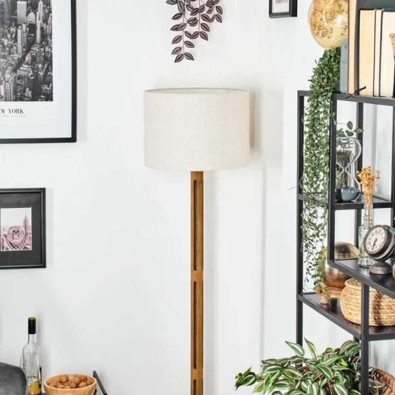 Lampes En Tissu-hofstein Bassagoda Lampadaire Brun, Écru, Noir, 1 lumière