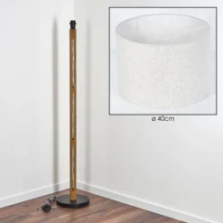 Lampes En Tissu-hofstein Bassagoda Lampadaire Brun, Écru, Noir, 1 lumière