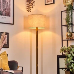 Lampes En Tissu-hofstein Bassagoda Lampadaire Brun, Écru, Noir, 1 lumière