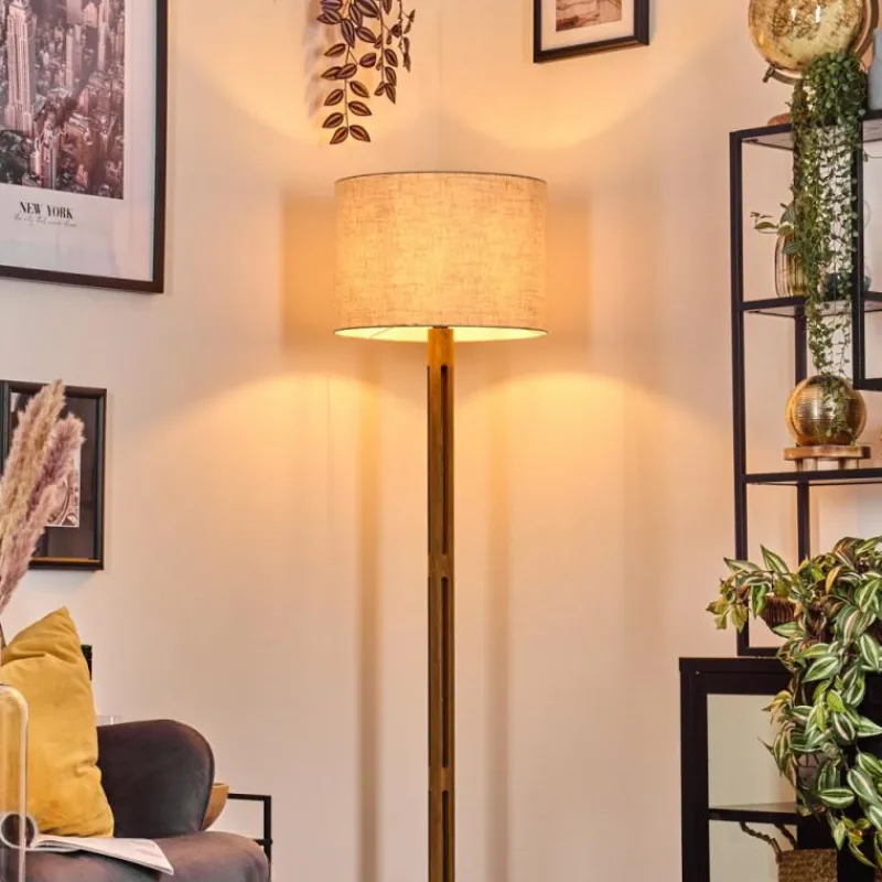 Lampes En Tissu-hofstein Bassagoda Lampadaire Brun, Écru, Noir, 1 lumière