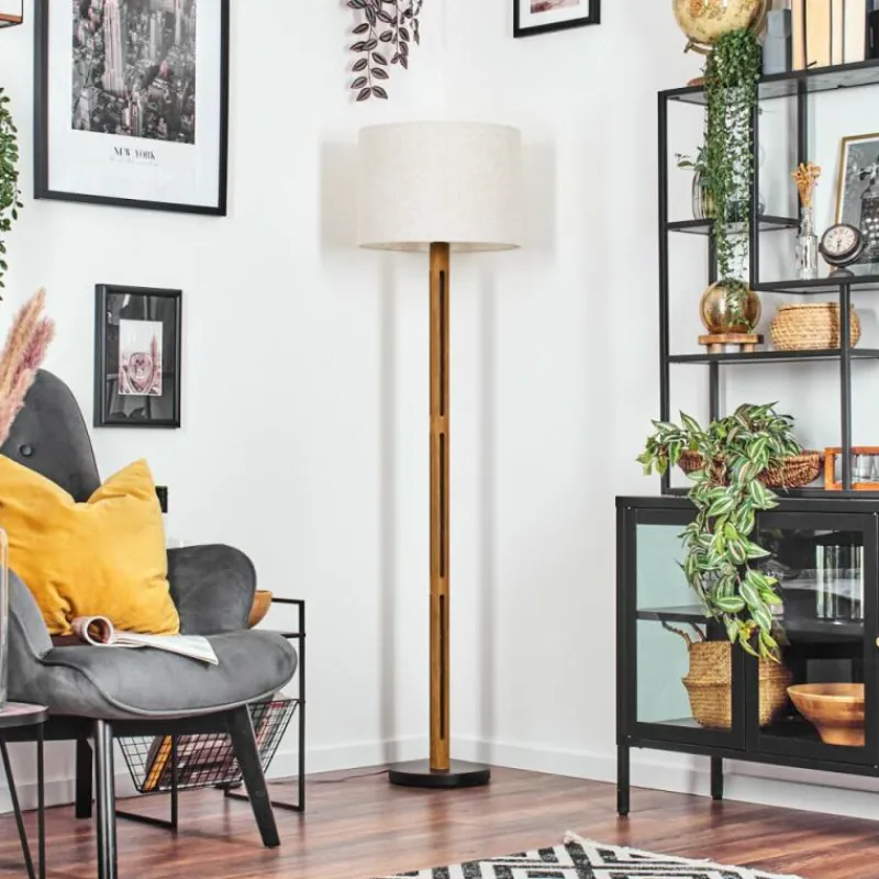 Lampes En Tissu-hofstein Bassagoda Lampadaire Brun, Écru, Noir, 1 lumière