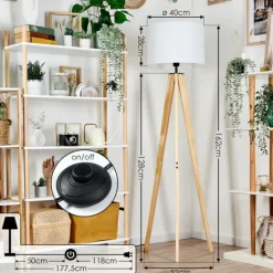 Lampes En Tissu-hofstein Bassagoda Lampadaire Écru, 1 lumière