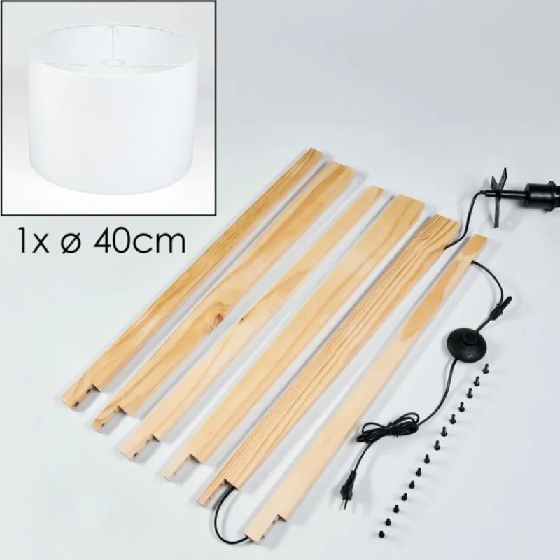 Lampes En Tissu-hofstein Bassagoda Lampadaire Écru, 1 lumière