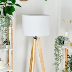 Lampes En Tissu-hofstein Bassagoda Lampadaire Écru, 1 lumière