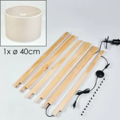 Lampes En Tissu-hofstein Bassagoda Lampadaire Écru, 1 lumière