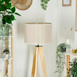 Lampes En Tissu-hofstein Bassagoda Lampadaire Écru, 1 lumière