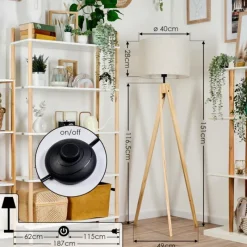 Lampes En Tissu-hofstein Bassagoda Lampadaire Écru, 1 lumière