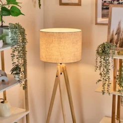 Lampes En Tissu-hofstein Bassagoda Lampadaire Écru, 1 lumière