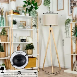 Lampes En Tissu-hofstein Bassagoda Lampadaire Écru, 1 lumière