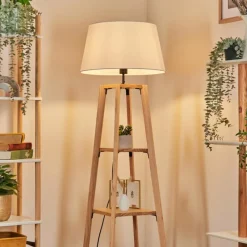 Lampes En Tissu-hofstein Bassagoda Lampadaire Écru, 1 lumière