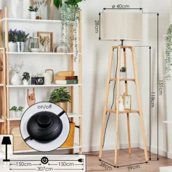 Lampes En Tissu-hofstein Bassagoda Lampadaire Écru, 1 lumière