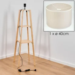 Lampes En Tissu-hofstein Bassagoda Lampadaire Écru, 1 lumière