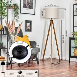 Lampes En Tissu-hofstein Bassagoda Lampadaire Écru, 1 lumière