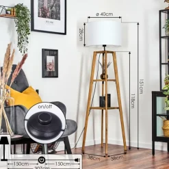 Lampes En Tissu-hofstein Bassagoda Lampadaire Écru, 1 lumière