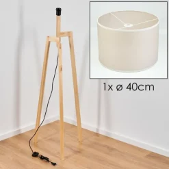 Lampes En Tissu-hofstein Bassagoda Lampadaire Écru, 1 lumière