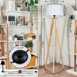 Lampes En Tissu-hofstein Bassagoda Lampadaire Écru, 1 lumière