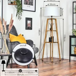 Lampes En Tissu-hofstein Bassagoda Lampadaire Écru, 1 lumière