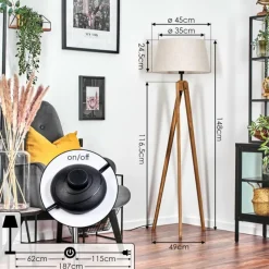 Lampes En Tissu-hofstein Bassagoda Lampadaire Écru, 1 lumière