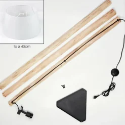 Lampes En Tissu-hofstein Bassagoda Lampadaire Écru, Noir, 1 lumière