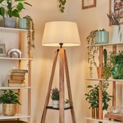 Lampes En Tissu-hofstein Bassagoda Lampadaire Écru, Noir, 1 lumière