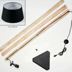 Lampes En Tissu-hofstein Bassagoda Lampadaire Écru, Noir, 1 lumière