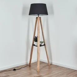 Lampes En Tissu-hofstein Bassagoda Lampadaire Écru, Noir, 1 lumière