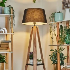 Lampes En Tissu-hofstein Bassagoda Lampadaire Écru, Noir, 1 lumière